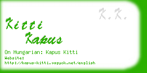 kitti kapus business card